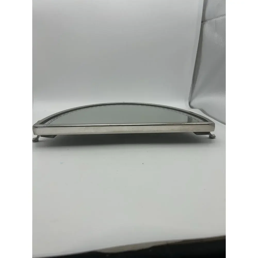 Vintage Silver Plated And Etched Plateau Mirror. Early 20th Century.